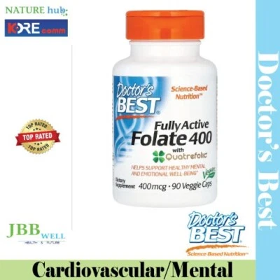 Doctor's Best Folato Completamente Activo 400 Quatrefolic 400mcg 90 Cápsulas Vegetales Foto 1 de 3