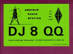 Vintage QSL Funkkarte Germany DJ8QQ Horst Landvogt Cuxhaven 1. Oktober 1979 - Bild 1 von 2