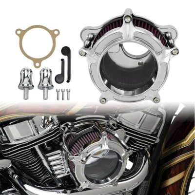 Chrome Clarity Air Cleaner Red Intake Filter Fit For Harley M8 Touring Softail - Image 1 of 4