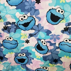 Sesame Street Womens Scrub Top Blue Size 3XL Short Sleeve Pockets Cookie Monster - Picture 1 of 5