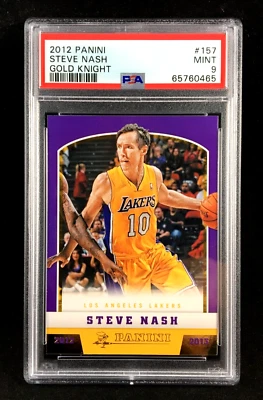 PSA 9 POP 1 (Highest) Steve Nash 2012-13 Panini Basketball GOLD KNIGHT SP #157 - Image 1 of 2