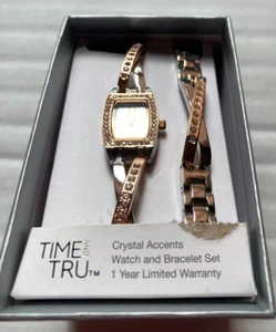 Time and Tru Crystal Accents Ladies Watch and Bracelet Set, NEW IN BOX - Picture 1 of 4