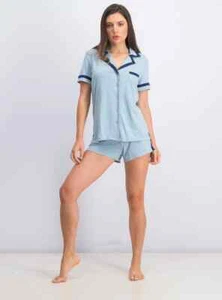 Alfani Sz XXXL Plus Size Pima Cotton Short Sleeve Top & Shorts 2pcs Pajama Set - Picture 1 of 12