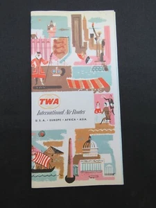 TWA - RUTAS AÉREAS INTERNACIONALES - Mapas EE. UU. Europa, África, Asia 1965 - Imagen 1 de 7
