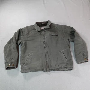 Giacca cammello rosso vintage donna media grigia tela lavoro sherpa foderata fienile lavoro - Foto 1 di 19