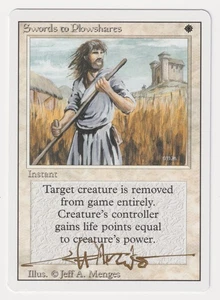 Gold Signed Swords to Plowshares LP Revised Artist Jeff A. Menges 1994 MTG Magic - Picture 1 of 2