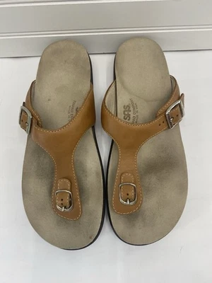 SAS Tripad Comfort Sanibel Caramel Leather/Cork Thong Sandals Women’s 10M - Image 1 of 4