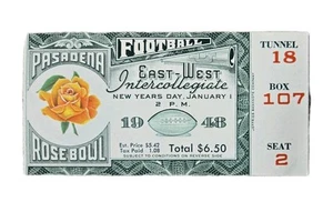 MICHIGAN USC College Rose Bowl 1948 talón de boleto intercolegial Año Nuevo  - Imagen 1 de 2