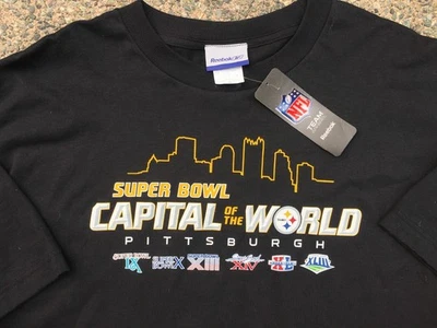 Camisa De Colección Pittsburgh Steelers Super Bowl Capital del Mundo Reebok Talla XL Foto 1 de 2