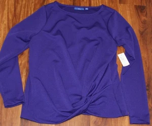 APT.9 Sweater Womens Medium Purple Long Sleeve Ribbed Knot Front Pullover Top - Picture 1 of 9