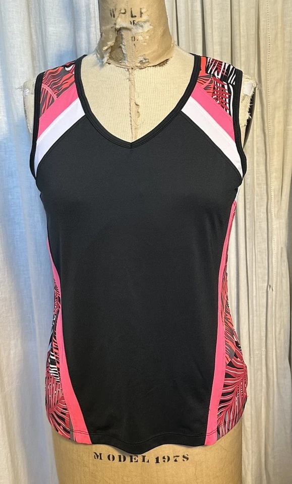 Top deportivo Tail para mujer negro rosa gris blanco sin mangas talla M usado  Foto 1 de 4