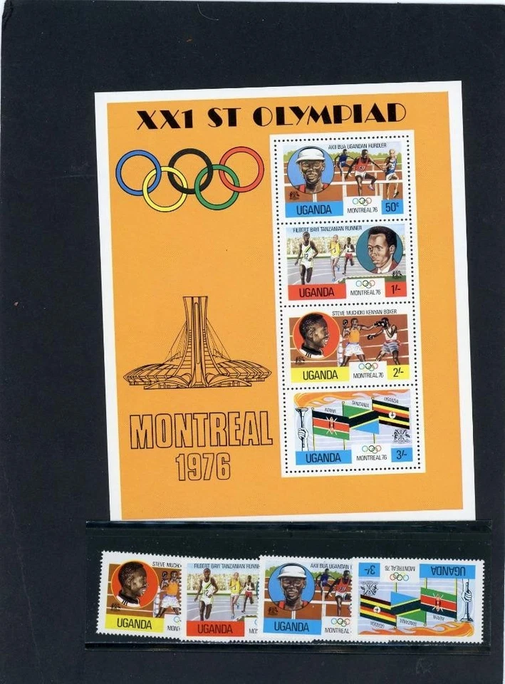 Uganda 1976 Juegos Olímpicos Scott # 151-54a como nuevo NH Foto 1 de 1