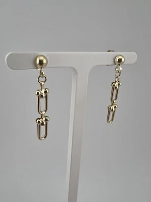 Pendientes colgantes de oro amarillo de 9 quilates - Pendientes colgantes de oro amarillo de 9 quilates - Venta en el Reino Unido y en caja Foto 1 de 4