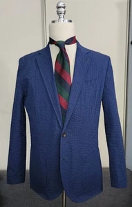 J. Crew Seer Sucker Blazer Gr. 38 dunkelblau 100% Baumwolle - Bild 1 von 11