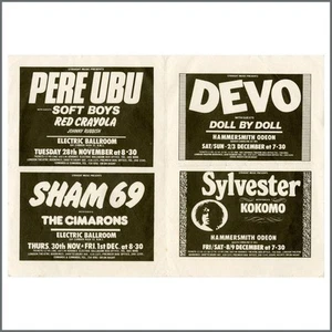 Devo Sham 69 und andere 1978 London Handzettel (UK) - Bild 1 von 1