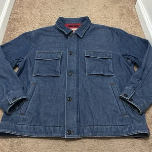 Daniel Cremieux Jeans Blue Denim Fleece Lined Button/Zip Jacket Men's Size XL - Picture 1 of 9