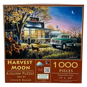 SunsOut Puzzle 1000 Pièces Récolte Moon Mandrin Noir Camion Classique Automne - Photo 1/6