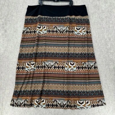 Saia Midi Elástica Feminina com Controle Tamanho 3XP Axtec Southwestern Travel Slinky - Imagem 1 de 4