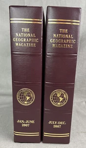 NATIONAL GEOGRAPHIC LOT OF 12 Jan-Dec 2007 with Maps FAUX LEATHER SLIP CASES - Imagen 1 de 5