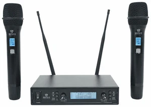 Rockville RWM-200 H2 Dual UHF 200 Chan Metal Handheld Wireless Microphone System - Picture 1 of 9
