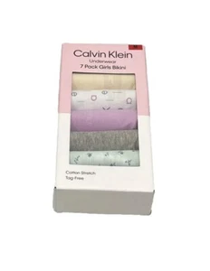 Calvin Klein Girls 7-Pack Bikini Underwear, Multicolor, Size M - Picture 1 of 5