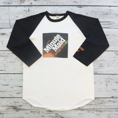 Vintage 90s Minute Maid Orange Soda Raglan Shirt Made in USA - Image 1 of 4