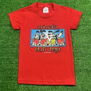 Vintage 1998 Arizona Chili Dogs Youth T-Shirt Red Size XS Made in USA - Picture 1 of 8