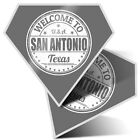 2 x Diamond Stickers 7.5cm BW - Welcome To San Antonio Texas USA  #40398