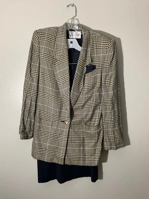 Le Suit Plaid Blazer Skirt Suit Set Career Wear Business Women's Size 6 — 第 1/4 张图片