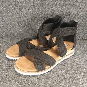 Sandalias Skechers Bobs para mujer con tiras de espuma viscoelástica cremallera trasera talla 7,5 negras bonitas - Imagen 1 de 19