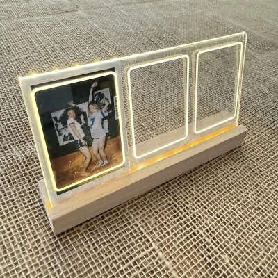 2 Pack - Instax Mini 3 Picture Frame LED Lighting Wood Stand 3.5x6.5" - Image 1 of 4