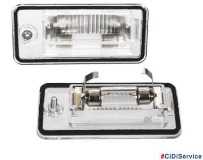 Coppia 2 x Luci Targa + Lampadine C5W Audi A3 8P A4 8E 8H A6 4F A8 4E_4H Q7 4LB - Imagen 1 de 3