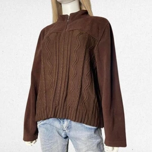 Vintage 90s Basic Editions Brown Plush Sweater - Picture 1 of 4