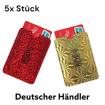 5x RFID Schutzhülle Blocker NFC Datenschutz EC Karte Kreditkarten Ausweis Hüllen