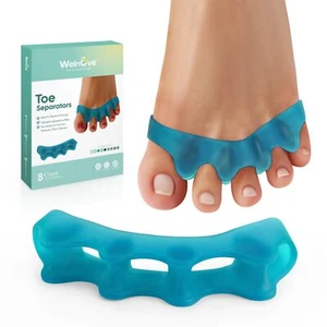 Silicone Toe Separators Bunion Correctors 8-Pack Hammertoe Straightener Yoga - Picture 1 of 7