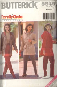 Butterick 5646 Sewing Pattern Misses Jacket Top Pants Size 18-20-22 Uncut - Picture 1 of 2