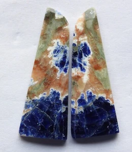 26.20 Ct Natural Sodalite (35.6mm X 13mm each) Cabochon Loose Match Pair - Picture 1 of 3
