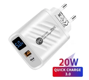 20 W Schnellladegerät USB-Ladegerät  mit V / A -Anzeige und Quick Charge 3.0 - Bild 1 von 8