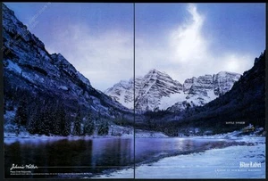 2003 Johnnie Walker Blue whisky Maroon Bells Colorado photo vintage print ad - Picture 1 of 7