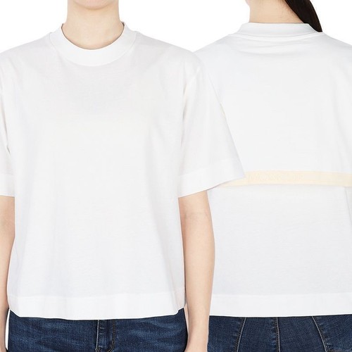 Moncler Donna Logo Patch Retro Scritta Manica Corta (Avorio) 8C00035 829HP 033