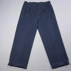 Pantalones chinos Brooks Brothers para hombre 35x34 azul marino Advantage Elliot plisado algodón - Imagen 1 de 10