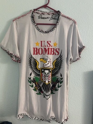 DUANE PETERS PUNK ROCK SKATE US BOMBS TOUR T SHIRT SZ M PIRATE ROPED - Image 1 of 4