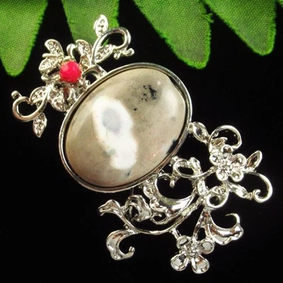 Сумасшедший кружева агата цветок подвеска брошь 62 x 40 x 8 мм H86148 - Изображение 1 из 3