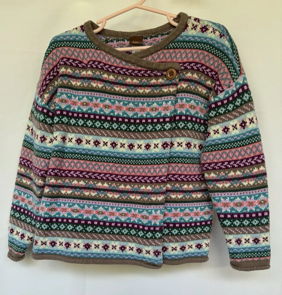 Свитер на пуговицах вязаный для девочек размер 4-5y Tea Collection - Изображение 1 из 4