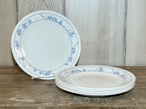 Set 6 ~CORELLE First Of Spring 6 ¾” BREAD & BUTTER PLATES Blue And Cream Floral - Picture 1 of 4