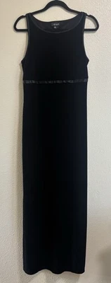 Velvet Maxi Dress Women’s Size M/L Black Evening Fairy Whimsigoth Formal Vintage - Image 1 of 4