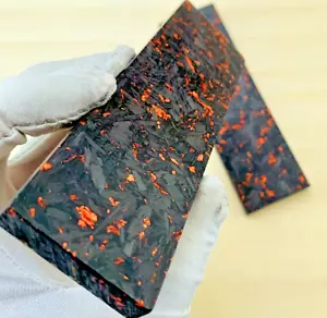 Mango de cuchillo de resina en polvo de cobre de fibra de carbono jaspeado negro escala en blanco 1 pieza - Imagen 1 de 5