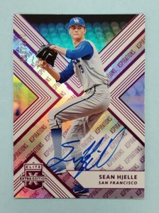 2018 Panini Elite Extra Sean Hjelle Auto Purple Aspirations #44 Card /100