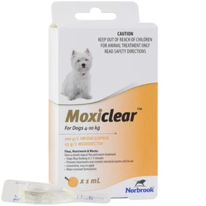 Moxiclear Fleas & Worms Treatment for Dogs 4-10kg Yellow 6 Pack - Picture 1 of 1