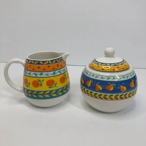 Furio Home Portugal Sugar Bowl with Lid Pears Creamer Oranges * - Picture 1 of 4